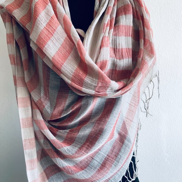 A/X Armani Exchange Accessories - ARMANI EXCHANGE cotton/silk scarf Beige/orange